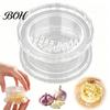 Compact Food Processor Garlic Mincer Tool, Multi-Purpose Manual Rotating Press, Bite-Teeth Crushing Grinder Structure Masher, Transparent Easy