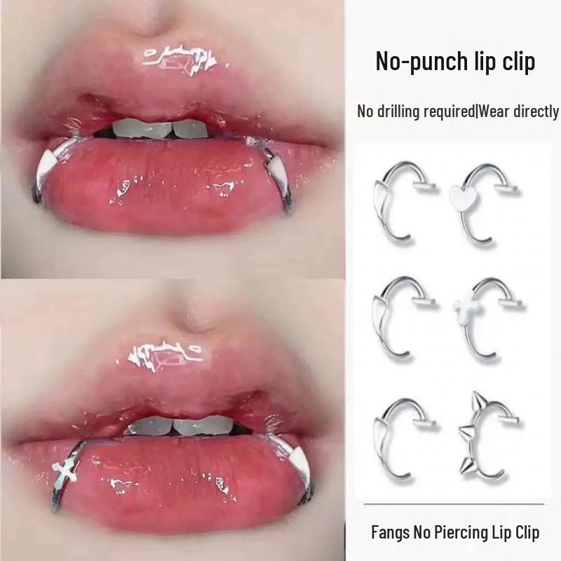 Stainless Steel Wolf Fang Lip Clip - Y2K Punk Style for Spicy Girls