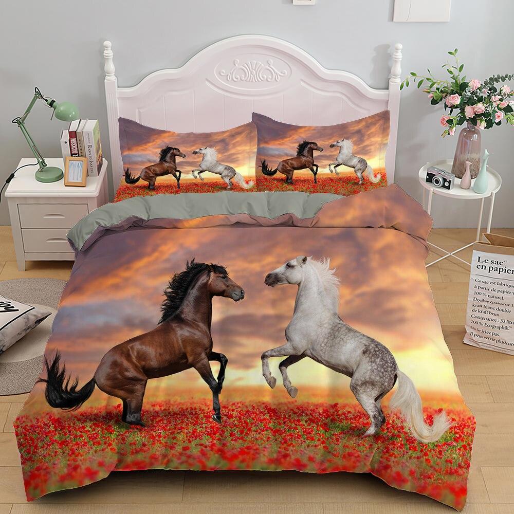 Buy 3d Printed Animal Runing Horse Bedding Set Comforter Bedspread