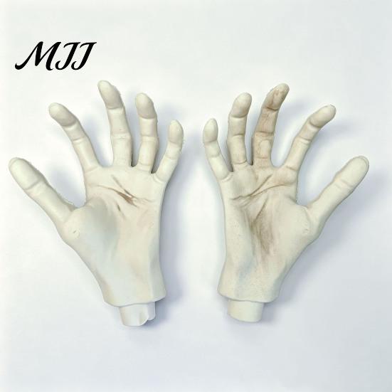 Script Killing Game Supplies 1 Pair Halloween Skeleton Hands, Realistic Plastic Zombie Life Spooky Lawn Cemetery Decors Size Severed Fake Hands