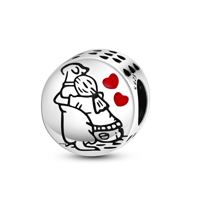 Koppar Kärlekshjärta Rund Känslomässig Serie Glänsande Zirkon Berlockpärlor Passar Bra Pan Originalarmband DIY Fest