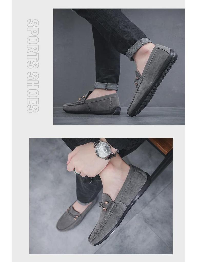 Herren-Schlupfschuhe aus Leder mit weicher Sohle, Frühjahr 2024