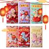 6PCS  Year Of The Horse New Year Red Envelope Chinese Style Embroidery Pony Cartoon 3D Effect Red Envelope New Year Red Envelope