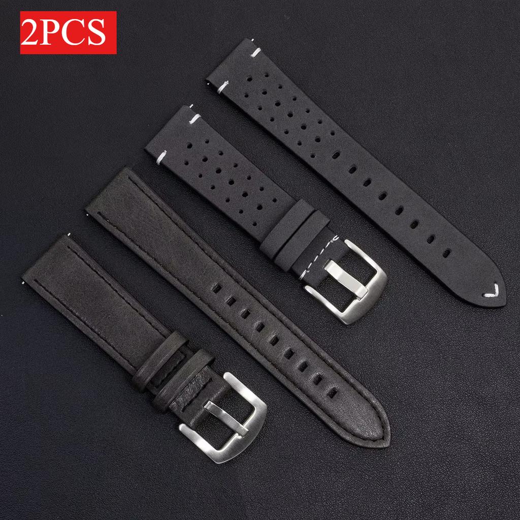 2Pcs 20mm Leather Breathe Strap for Samsung Galaxy Watch 7 6 5 4 40/44mm 6Classic 5Pro 22mm Band for Huawei GT5 3 4Pro Watchband