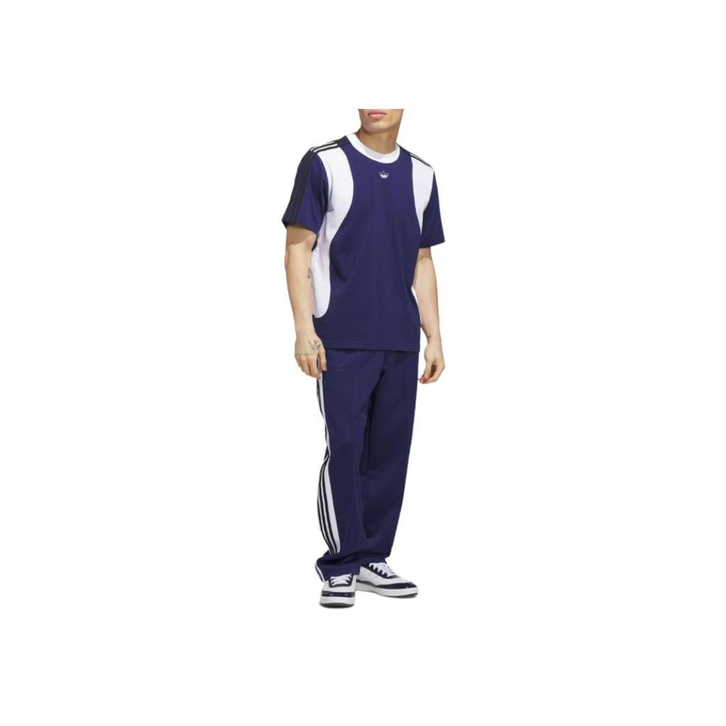 Adidas Originals Loose Fit Round Neck Short Sleeve T-Shirt Unisex tops Dark-Blue JX5470