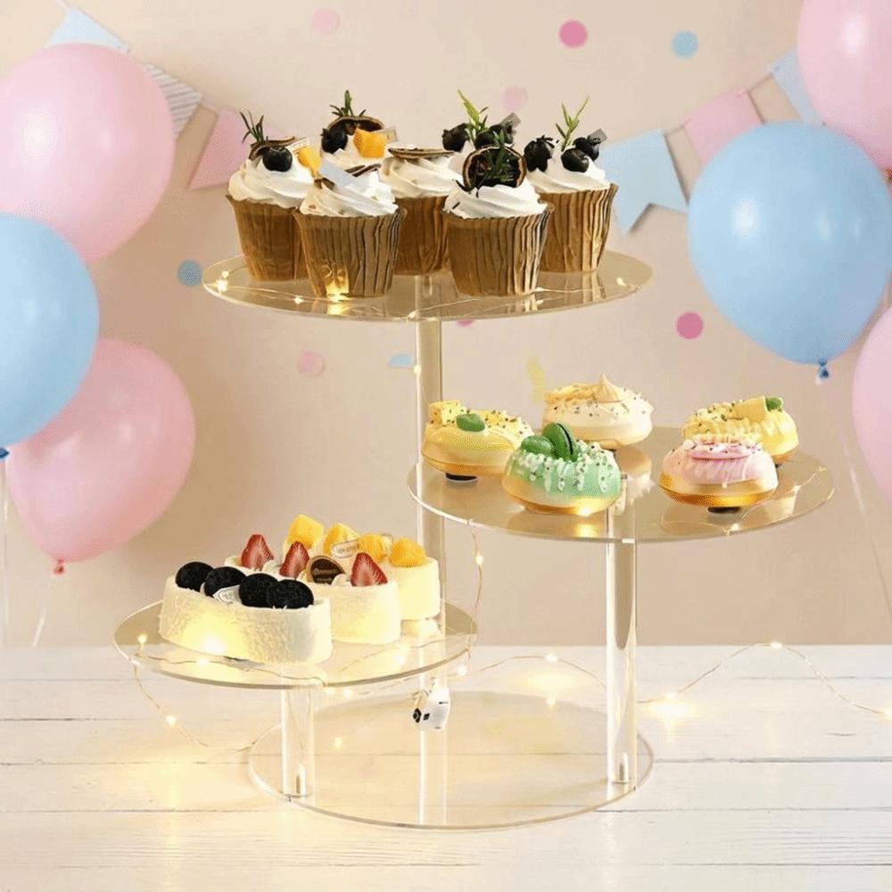 Detachable Acrylic Cake Stand Multiple Layers Cupcake Stand Tray Easy Assemble