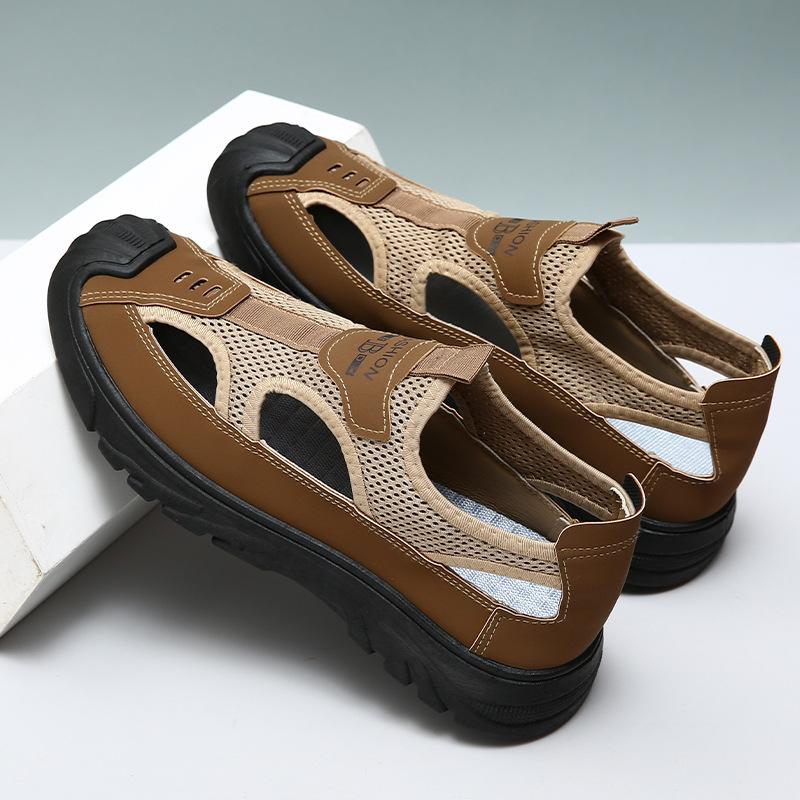 

Сандалии летние сетчатые дышащие повседневные пляжные туфли на платформе удобные и легкие мужские сандалии с одной педалью 44