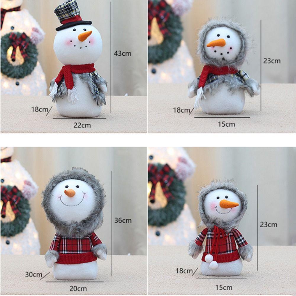 Funny Christmas Snowman Doll Cartoon Cute Snowman Figure  Home Decoration