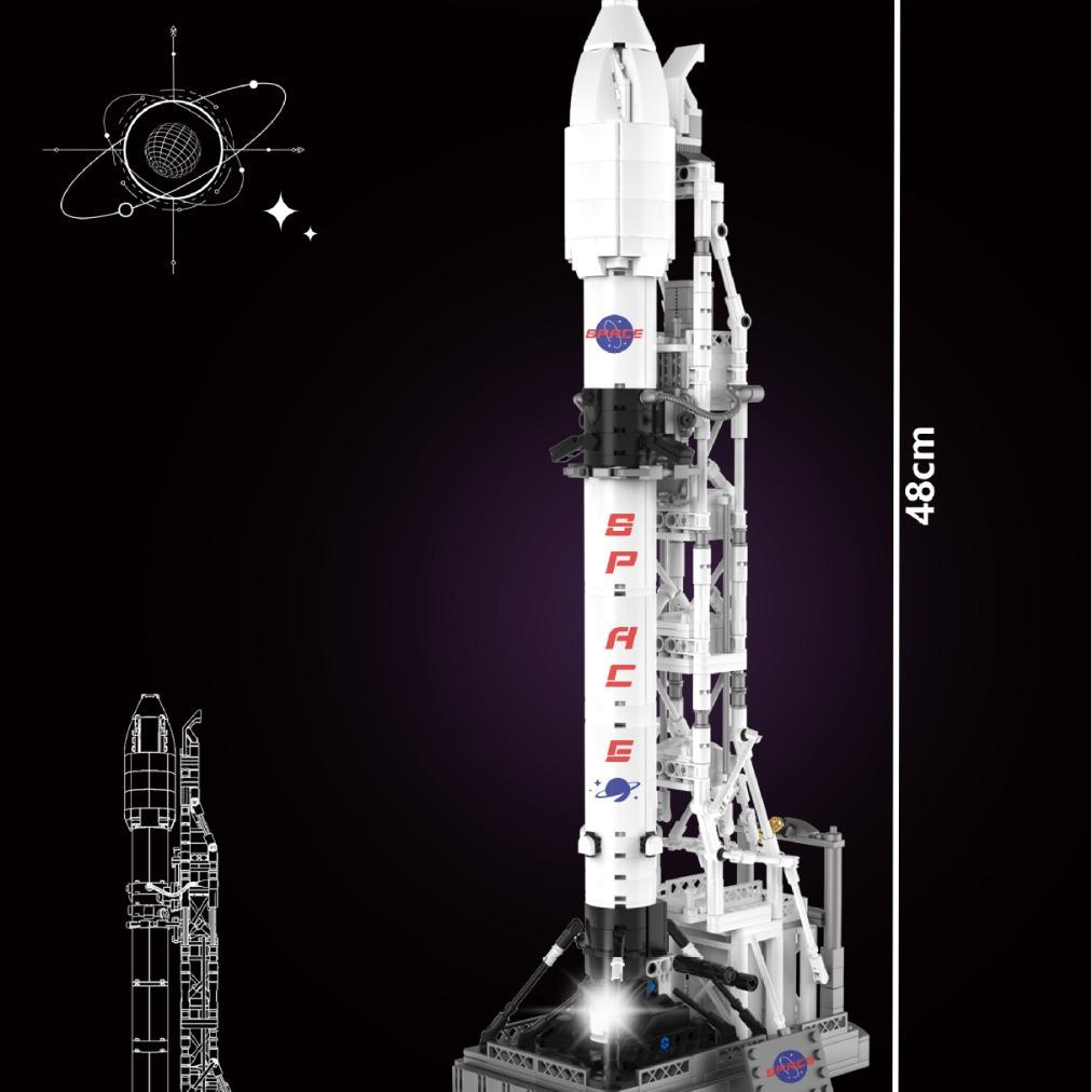 USA Launch Space X Falcon Model Rocket Building Block Carrier Tower Bricks Toy Decorative Ornaments Novelty Kids Toys Navidad