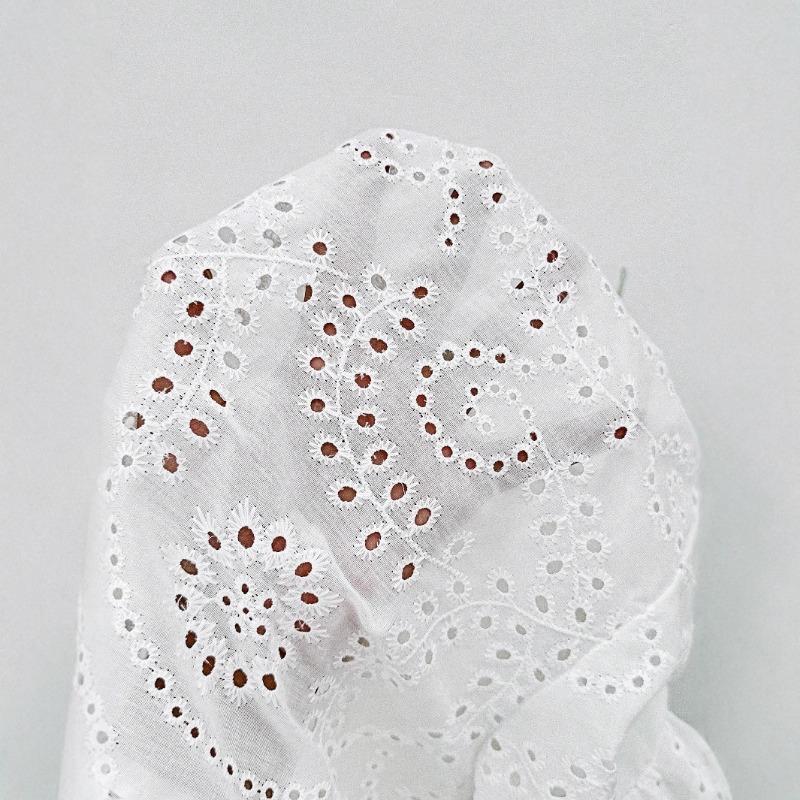 Spring and Summer Mid-sleeve Lapel Cardigan with Lace and Lace Cutout Pure White Chiffon T-shirt