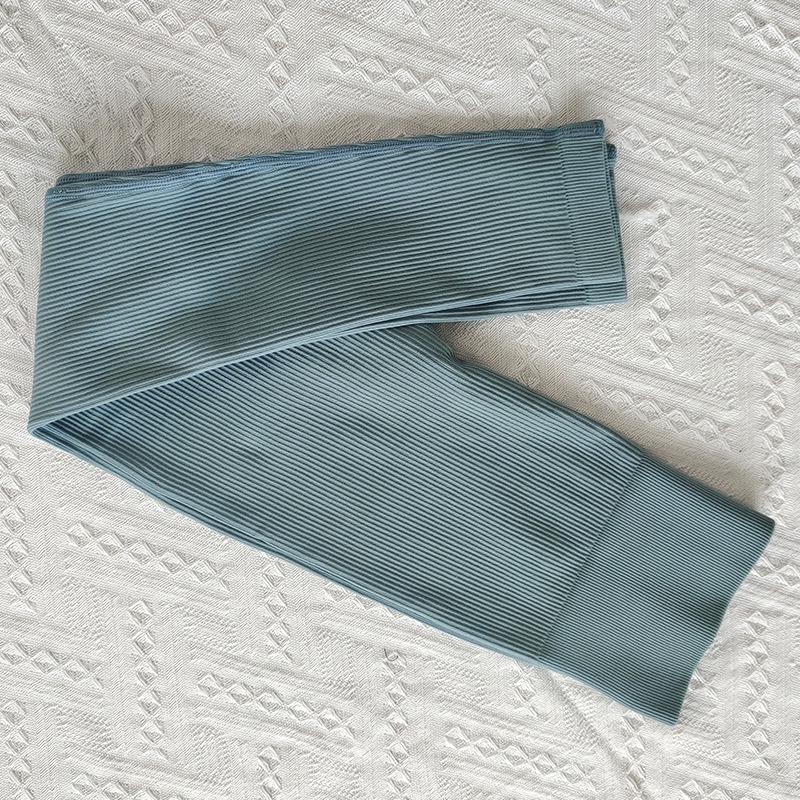 Seamless Ribbed Yoga Pants for Women - Quick-Dry, Butt-Lifting, European American Style