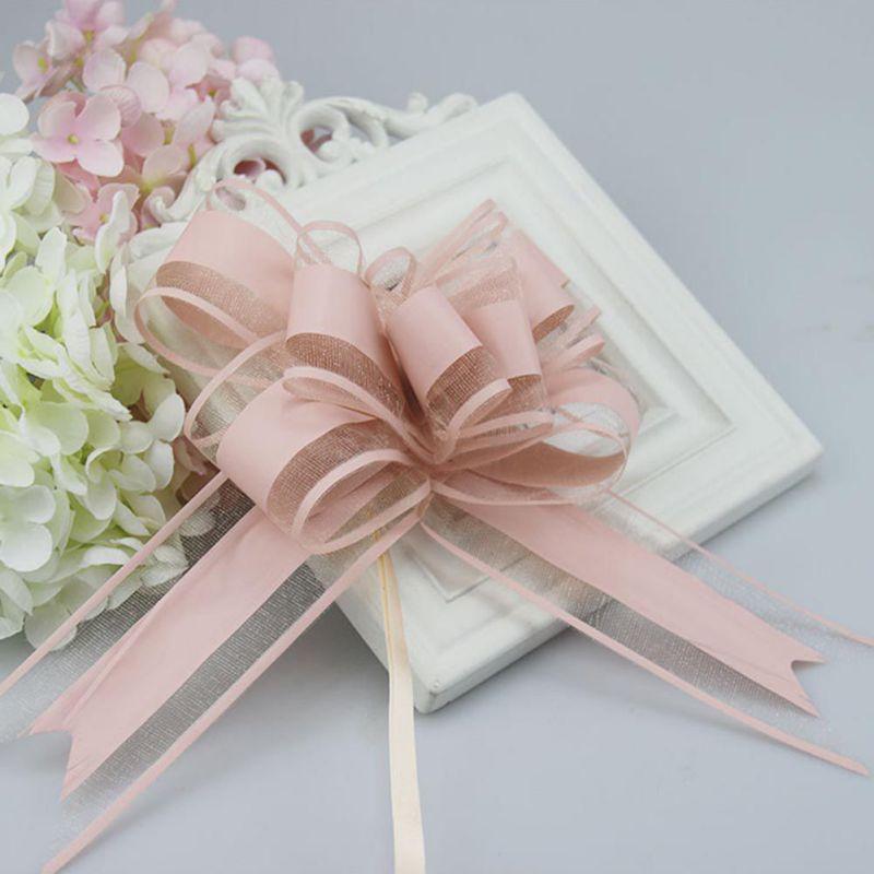 10Pcs Flower Car Gifts Wedding Pull Bow Ribbons Wrap Packing Valentines Day Birthday Events Party Supplies Valentine
