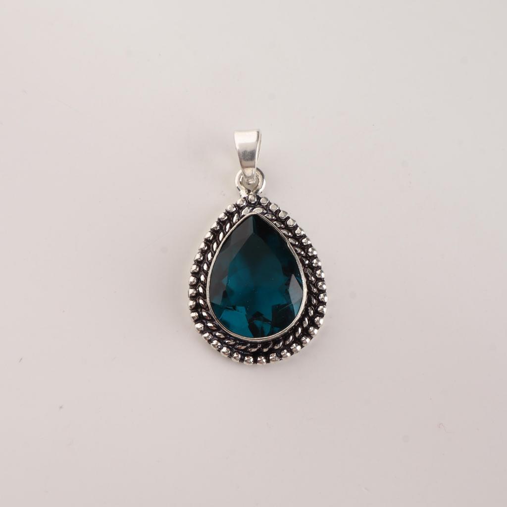 Apatite Gemstone 925 Sterling Silver Handmade Designer Pendant 1.5" Daily Wear Jewelry For Her APP-2-13