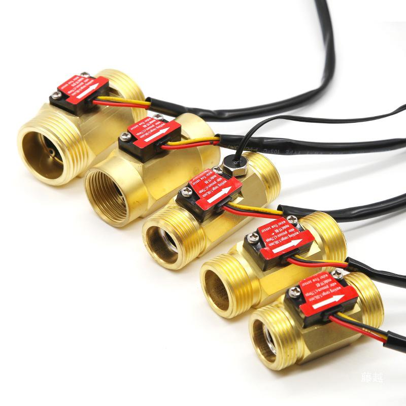 Brass Water Flow Sensor Hall Effect Flow Meter Liquid Flow Rate Sensor Brass Flow Switch Digital Monitoring Detector