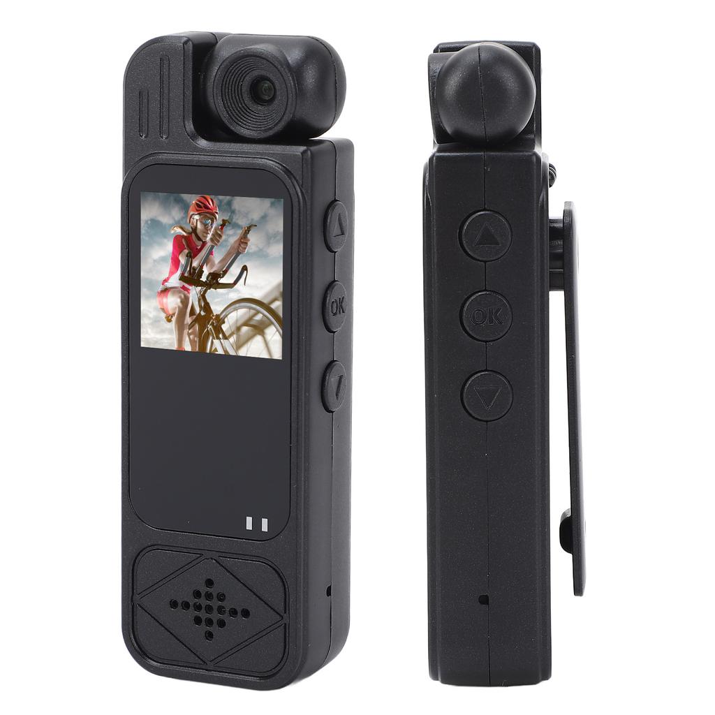 1080P Body Worn Camera 1.3 Inch Color Screen HD Wearable Video Recorder with 180° Rotating Lens Memo