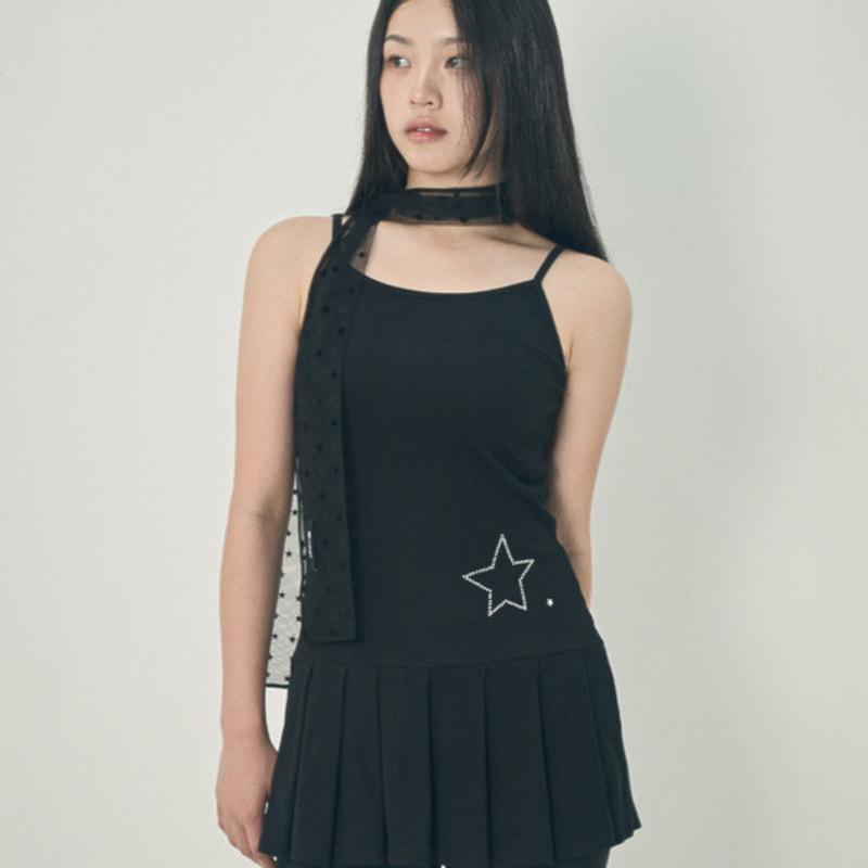 

mihev Star Dot Mesh Scarf Black ONE