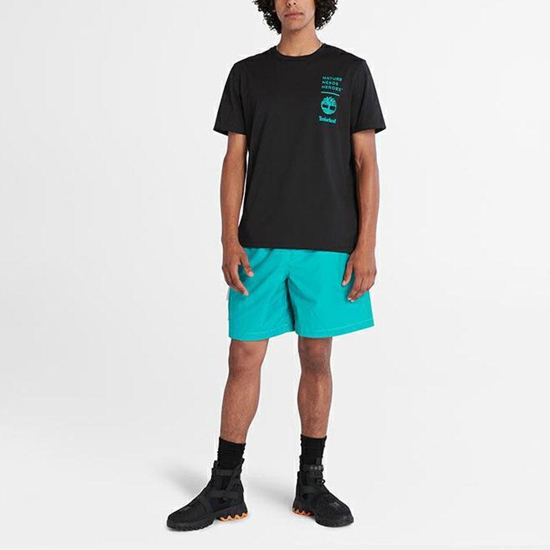 Timberland Solid Color Outdoor Casual Straight Leg Shorts Men shorts Columbia-Green A6715-E34