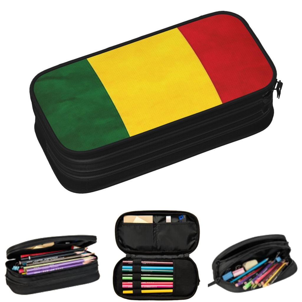Jamaican Reggae Rasta Lion Jamaica Flag Pencil Cases for Students School Pen Box Pencil Bag Large Capacity Pencil Pouch