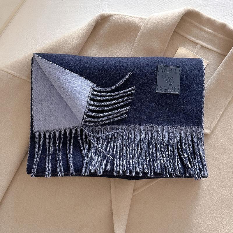 Winter Wool Scarf For Women Long Warm Cashmere Shawl Wrap Solid Lady Scarves Hijab Female Pashmina Bandana Head Scarves Stole