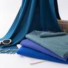 Blue green Scarf for Girls with A Sense of Atmosphere in Winter Versatile Solid Color Long Scarf  Imitation Cashmere Tassel Shawl Scarf  Cold Color