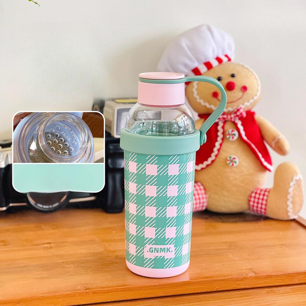 Plaid High Appearance Level Thermos Cup Office Tea Cup Portable Stainless Steel Water Cup Women's Gift Cup