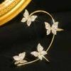 SUCHII Sparkling Zircon Butterfly Earrings Ear Wrap Dangle Ear Bone Clip Ear Cuff NonPiercing Earrings New