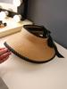 Women's Summer New Style Sun Hat Large Brim Empty Top Straw Hat UV Protection Non-Lightproof Big Brim Hat Travel Cap