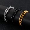 Kalen Shiny Stainless Steel Men's Bracelet Hip Hop Women's Multicolor Simple Cuban Chain Handmade Jewelry 19-23cm Length Gift