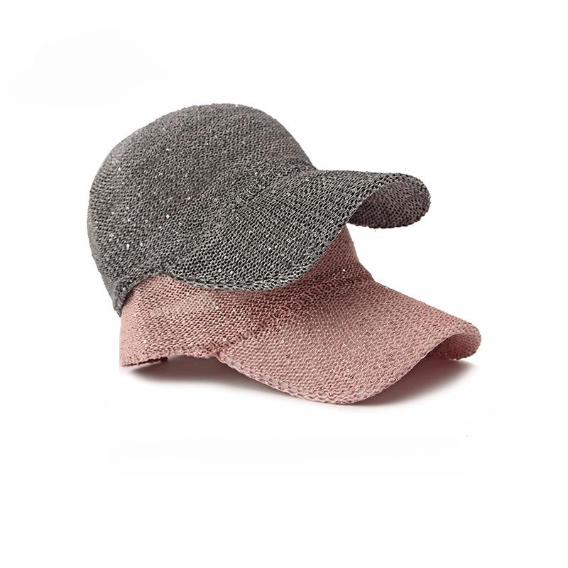 Fashion Sequined Mesh Cap Summer Breathable Hard Mesh Baseball Cap Women's Outdoor Sunscreen Visor