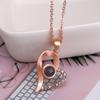 Elegant Heart Shaped Memory Necklace With Unique I Love You Feature Projection