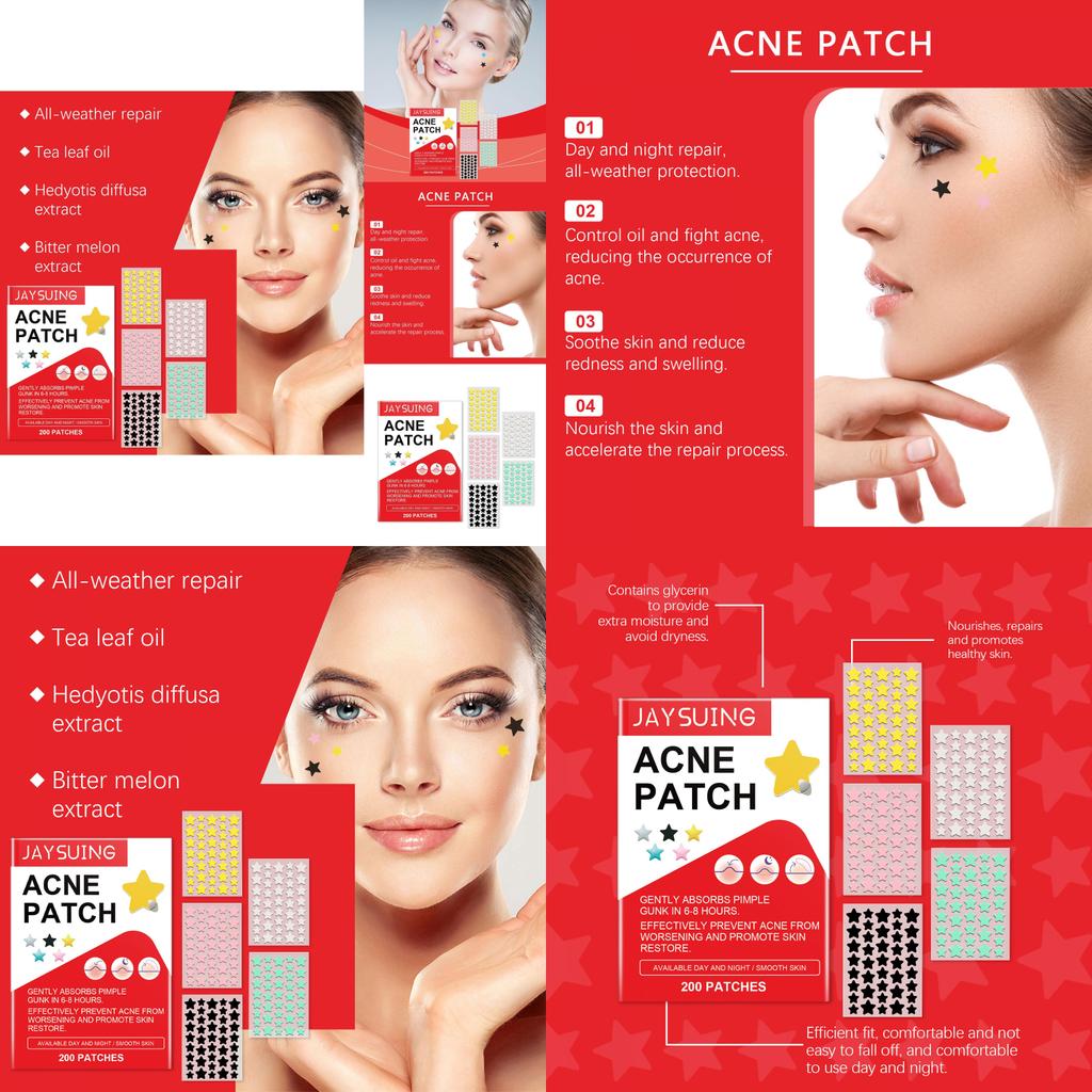 Jaysuing Acne Patches For Effective Spot Treatment And Invisible Skin Care 200 Patches