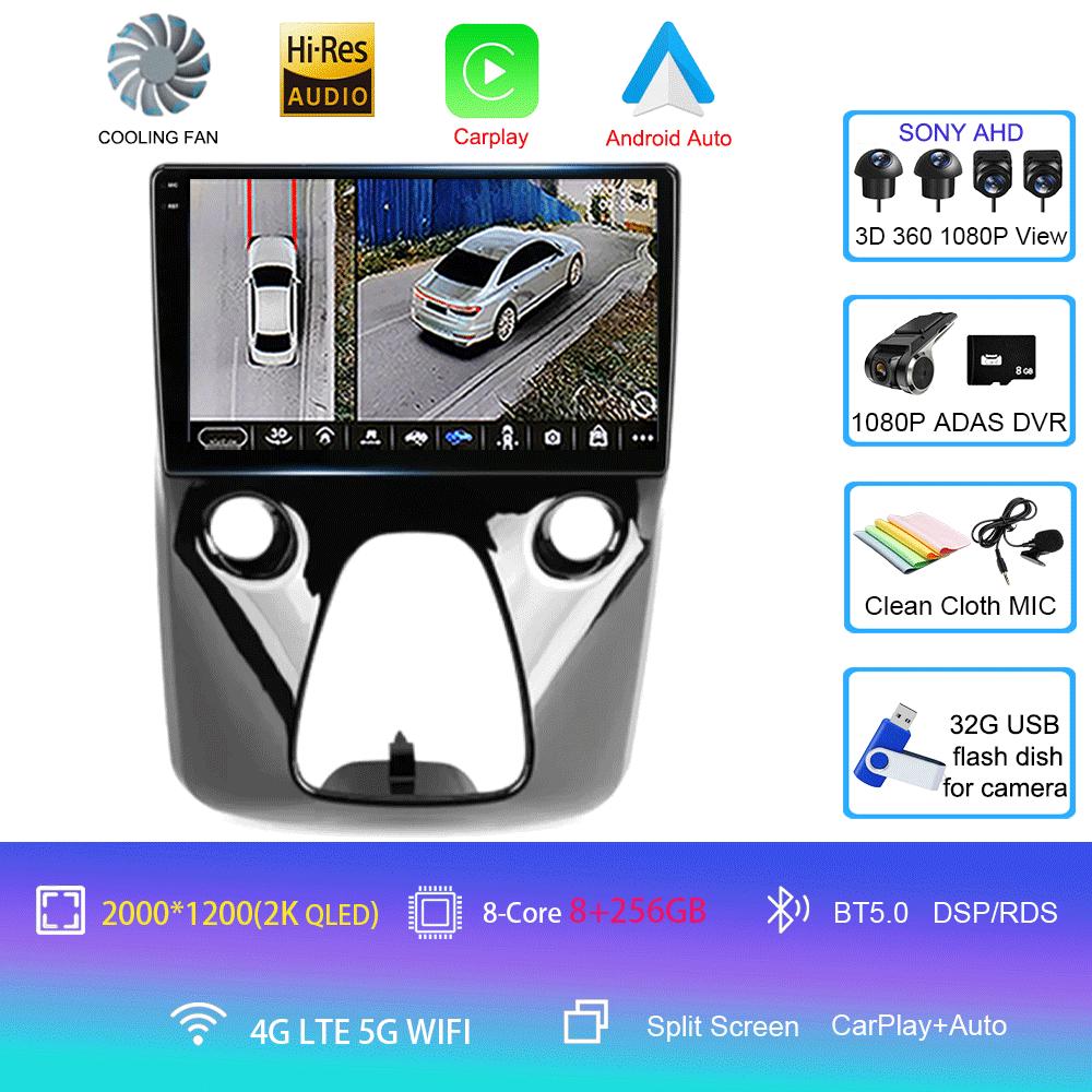 Android 14 Car Radio For Peugeot 108 For Toyota Aygo B40 2014-2021 Multimedia Video Player Navigation Stereo GPS 2din 2 Din DSP