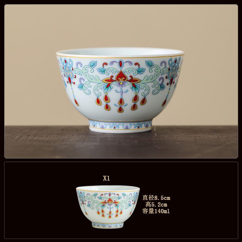 Blue and white bucket color tea cup New Chinese ceramic personal master cup Home office hospitality tea set Press hand small teacup