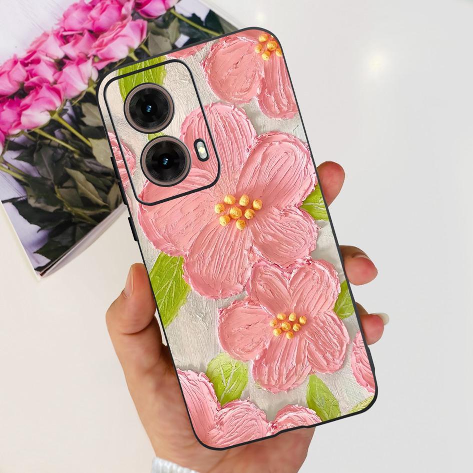 For Motorola Moto G85 Case MotoG85 5G 2024 Fashion Flower Soft Silicone Phone Cover For Motorola G85 MOTO G 85 Protective Fundas