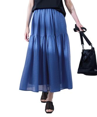 ROPE PICNIC Sheer Tiered Skirt GDC15110 Blue Main (44)