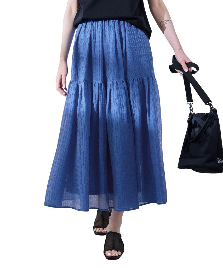 ROPE PICNIC Sheer Tiered Skirt GDC15110 Blue Main (44)