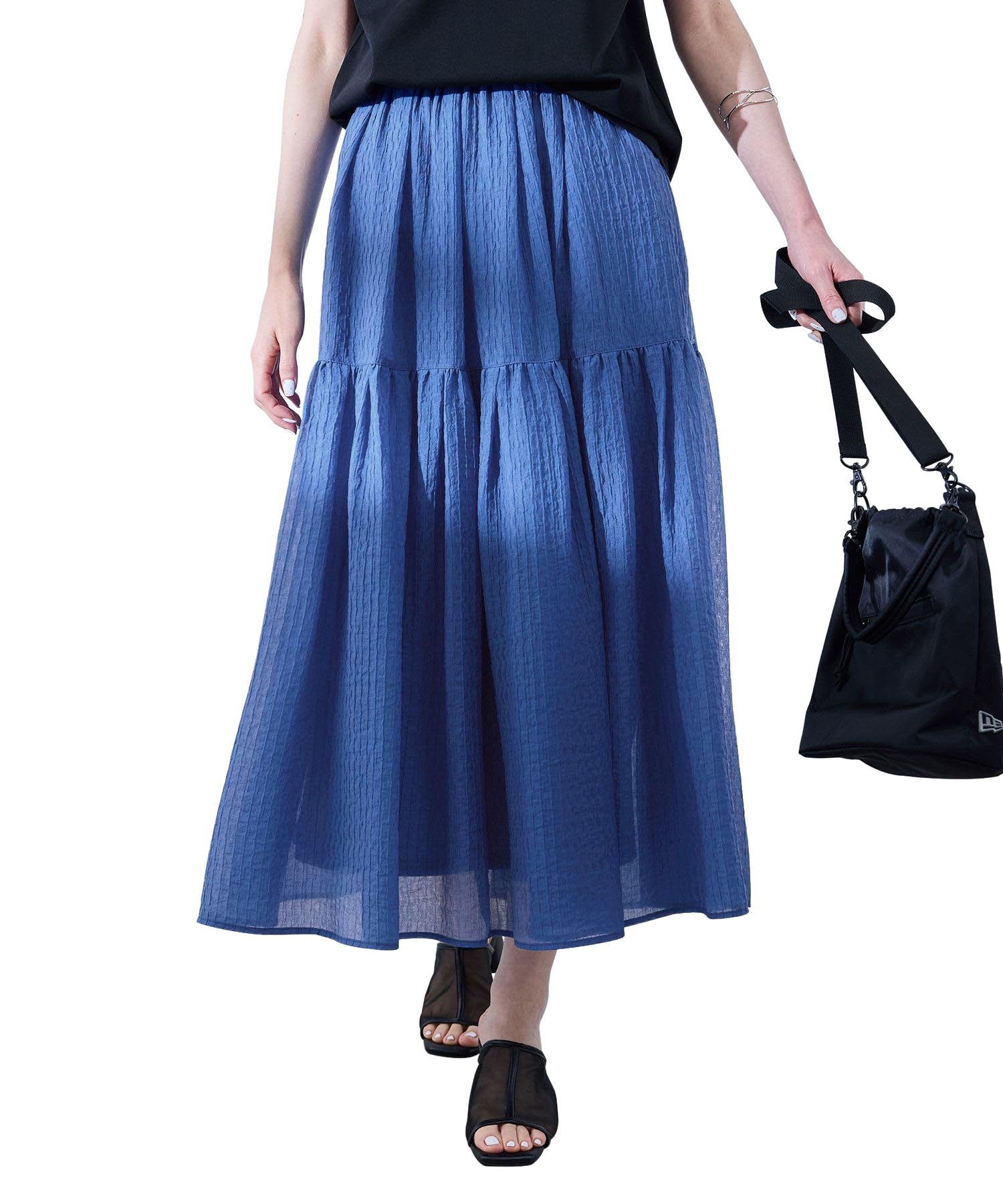 

ROPE PICNIC Sheer Tiered Skirt GDC15110 Blue Main (44)