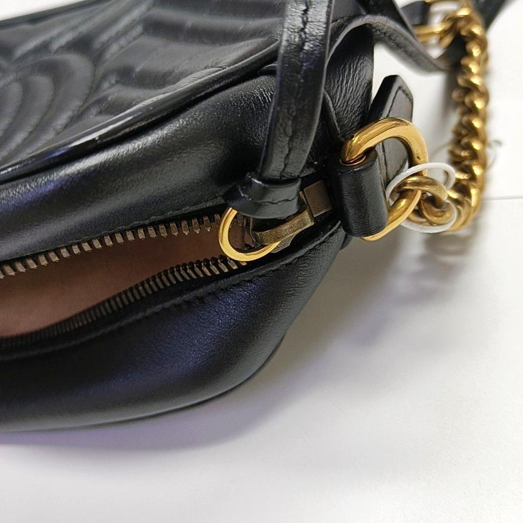 [Pre-Owned] Gucci GG Marmont Small Matelassé Shoulder Bag 'Black' - Good #1XOBAH