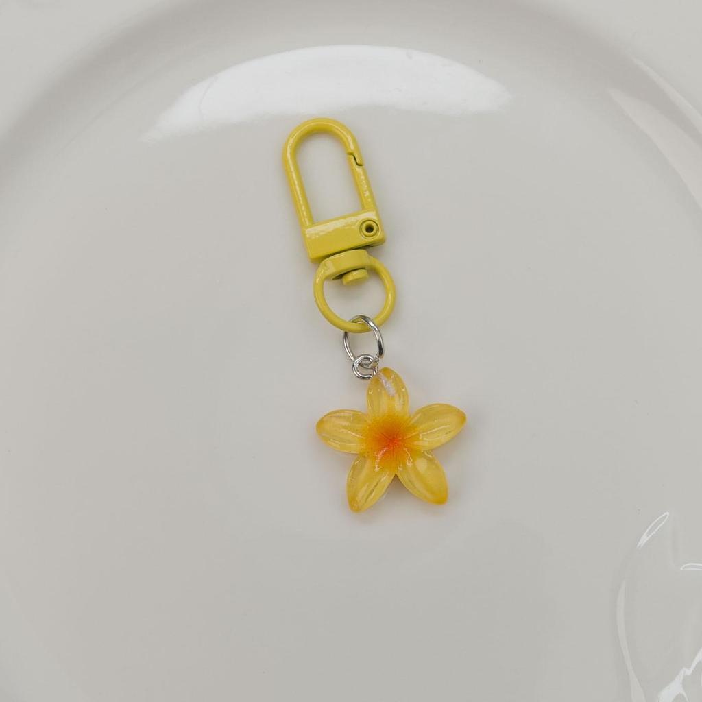 Colorful Transparent Flower Keychain Women's Cute Bag Charm & Earphone Decoration