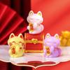 Desktop Ornament Cartoon Lucky Cat Statue Cute Creative Lucky Cat Figurine Exquisite Animal Model Miniatures Collectible