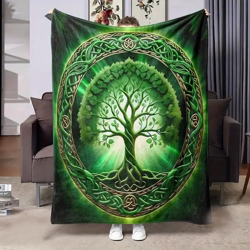 Irish St Patrick'S Patterned Blanket Shamrock Digital Printed Flannel Blanket Air Conditioning Blanket