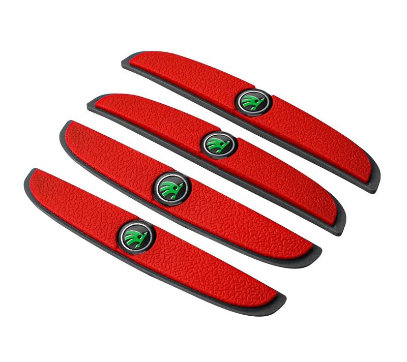 HGC2 4 Pezzi Striscia Antiurto in Gomma Adesivi Protettivi per Portiere Specchietto Retrovisore Auto per Skoda Octavia Rapid Kodiaq Superb Karoq Fabia
