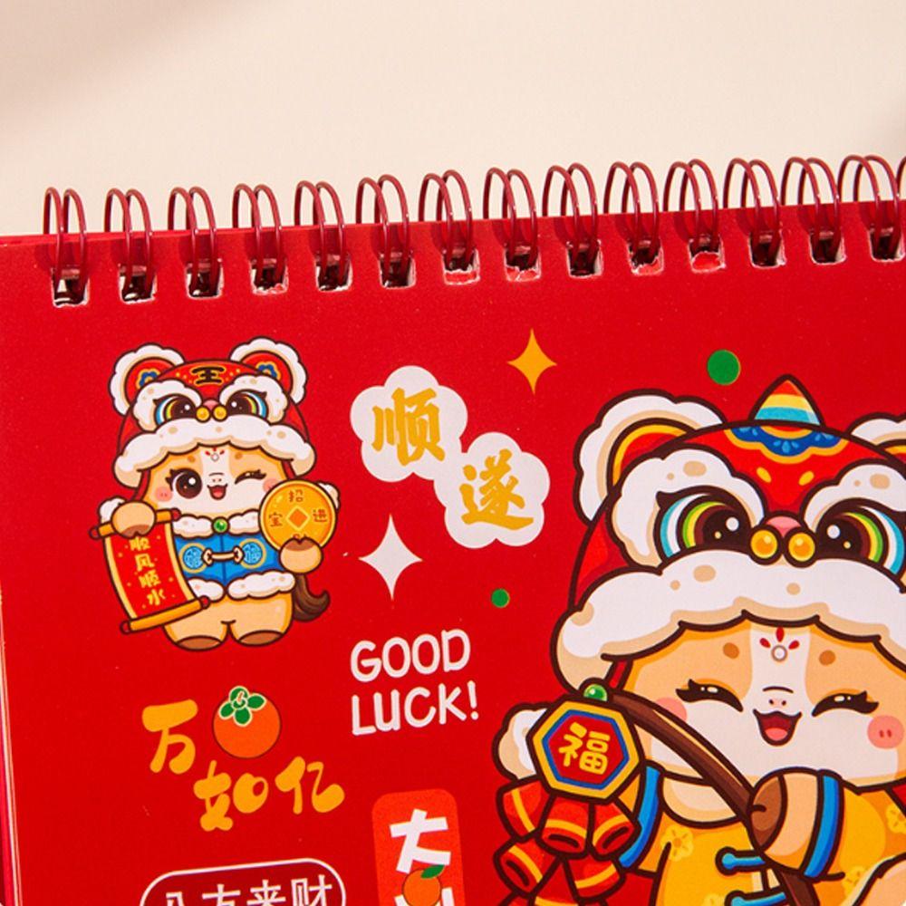 Chinese Style 2026 Desk Calendar Coil Binding Monthly Planner Schedule Planner  Desktop Decoration
