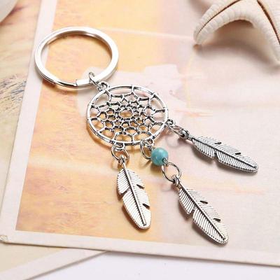 1pcs Dream Catcher Keyring Bag Charm Fashion Lucky Boho Pendant Jewelry Wing Keychain For Women Girl Party Gifts