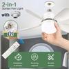 with E27 Base E27 Screw Ceiling Fan Light Mute Design 3 Color Lights Fan  Home Decor