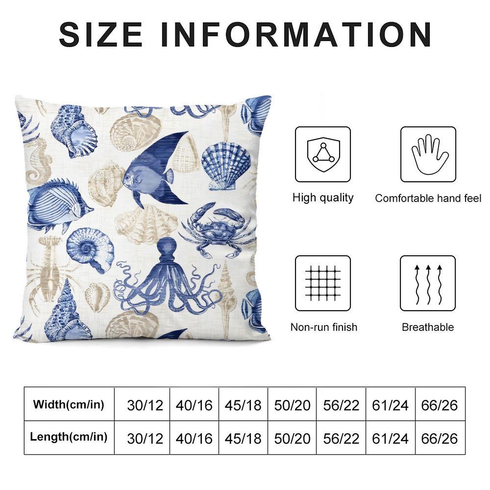 Rudder Anchor Animals Cushion Cover Soft Plush Fabric Double-Sided Printed Sofa Cushion Cover For All Seasons Home Decor Gift