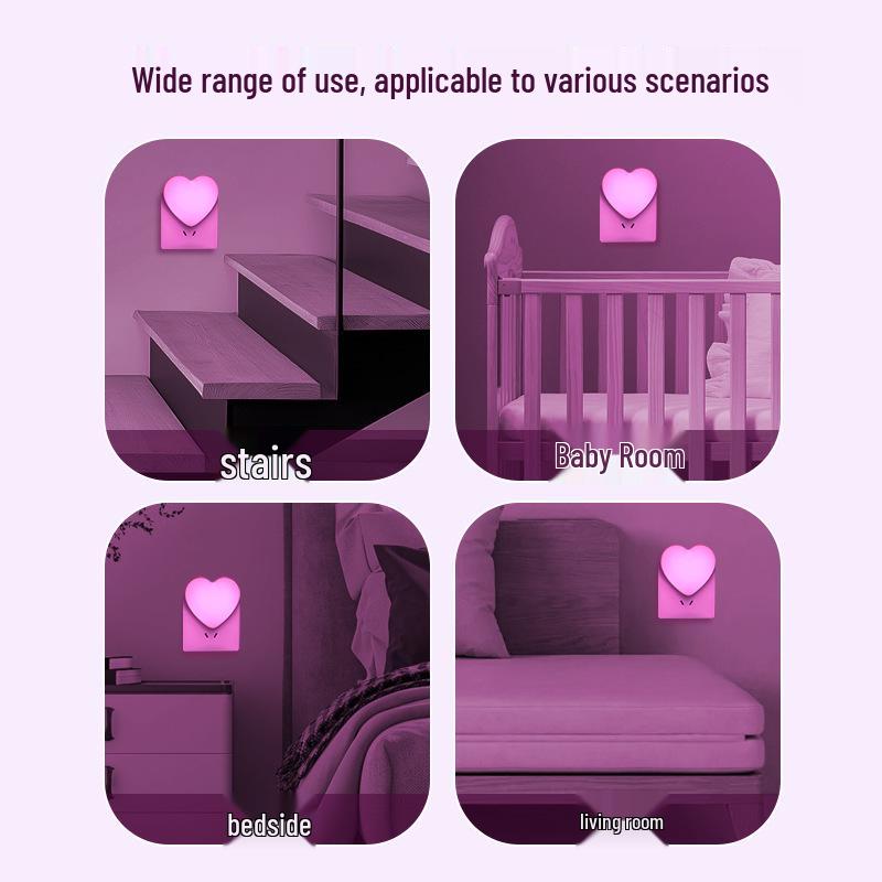 Cute Heart LED Night Light with Motion Sensor for Bedroom