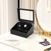 Watch Winder Box with Silent Bidirectional Motor & Carbon Fiber PU Leather, 4 Rotating +6 Storage Compartments for Men/Women