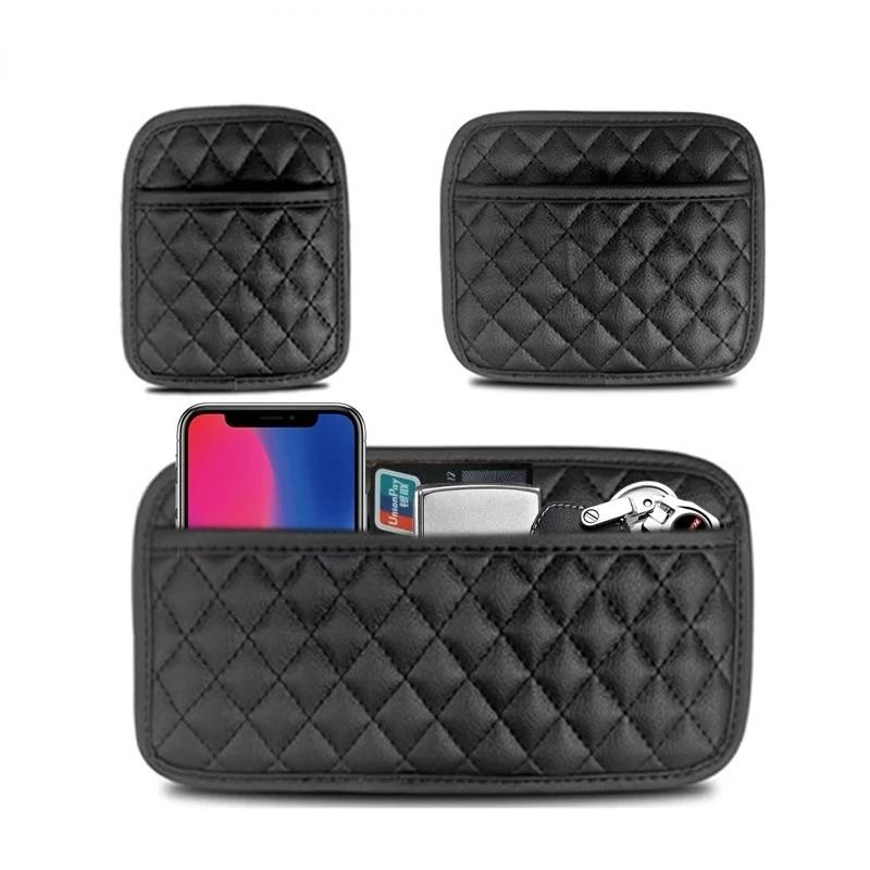 

Карман для хранения автомобиля из искусственной кожи, органайзер на спинку сиденья/двери/центральной консоли для мелких вещей, сумка для хранения автомобиля, универсальная для всех транспортных средств