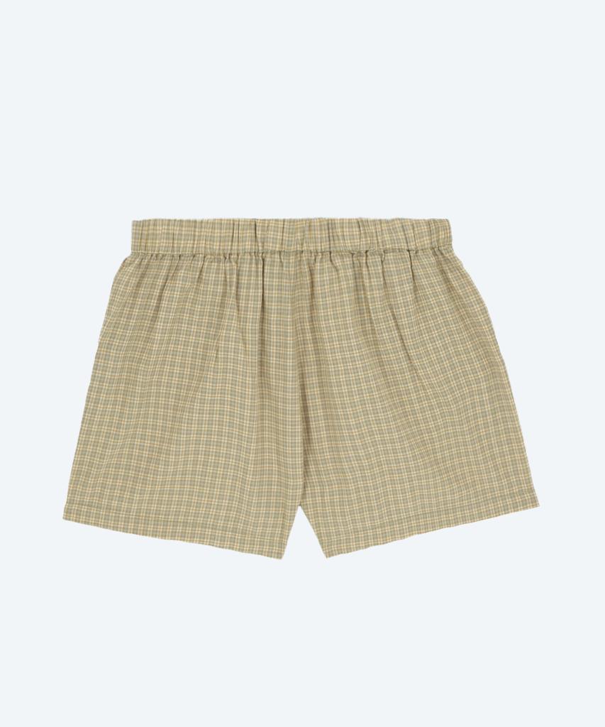Tonilolenseu Layered Check Pajama Shorts Beige
